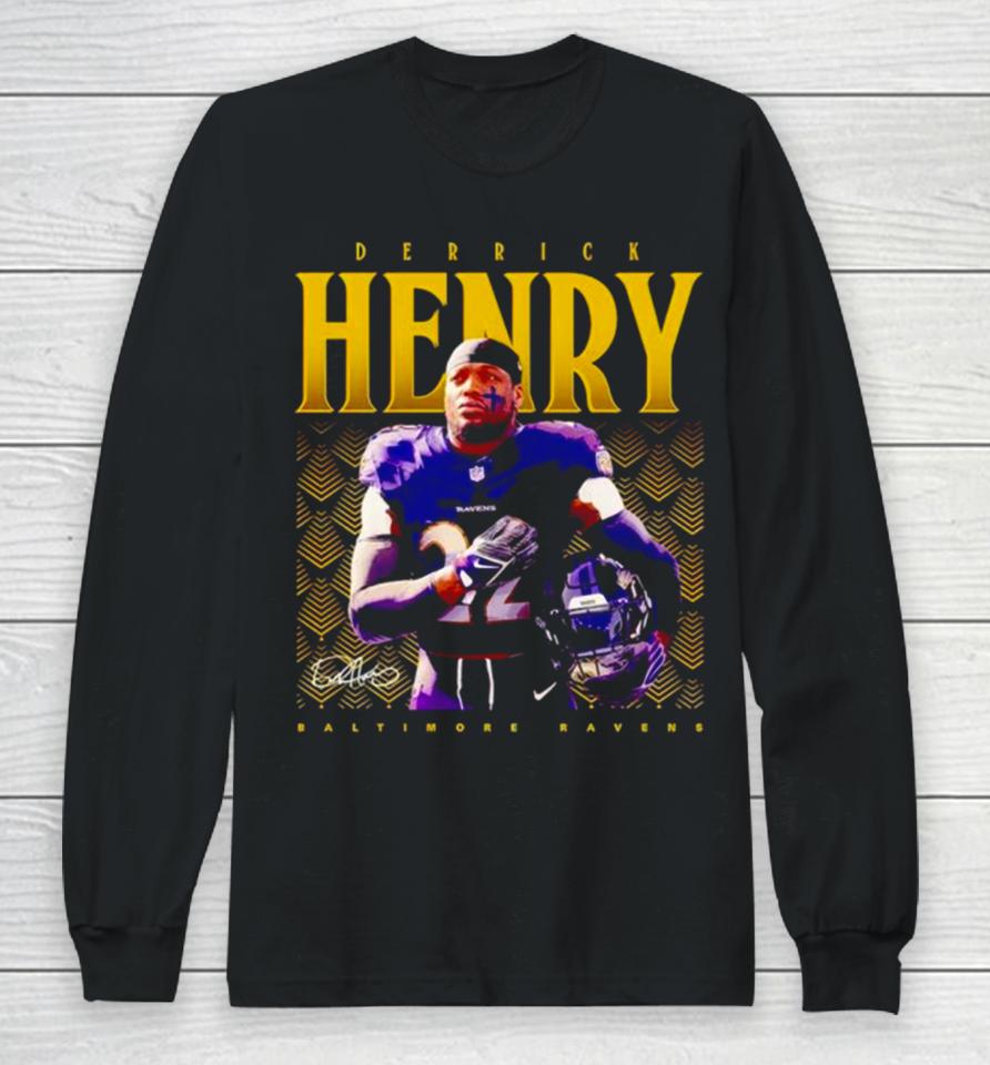 Derrick Henry Baltimore Ravens Signature Long Sleeve T-Shirt
