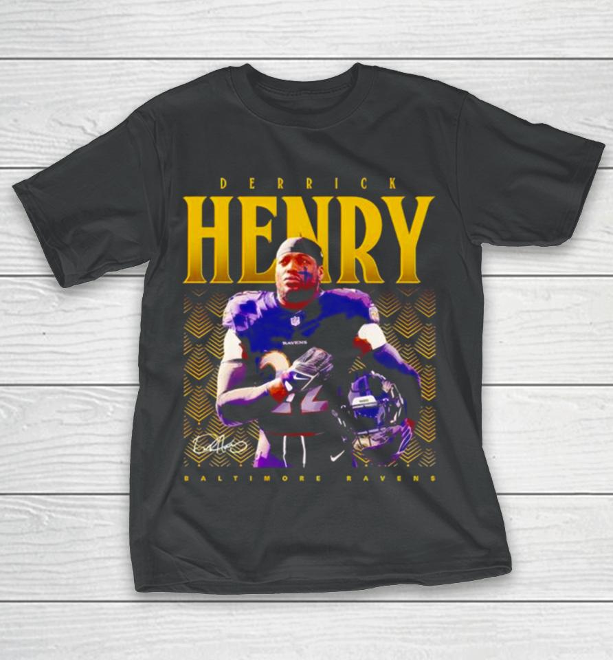 Derrick Henry Baltimore Ravens Signature T-Shirt