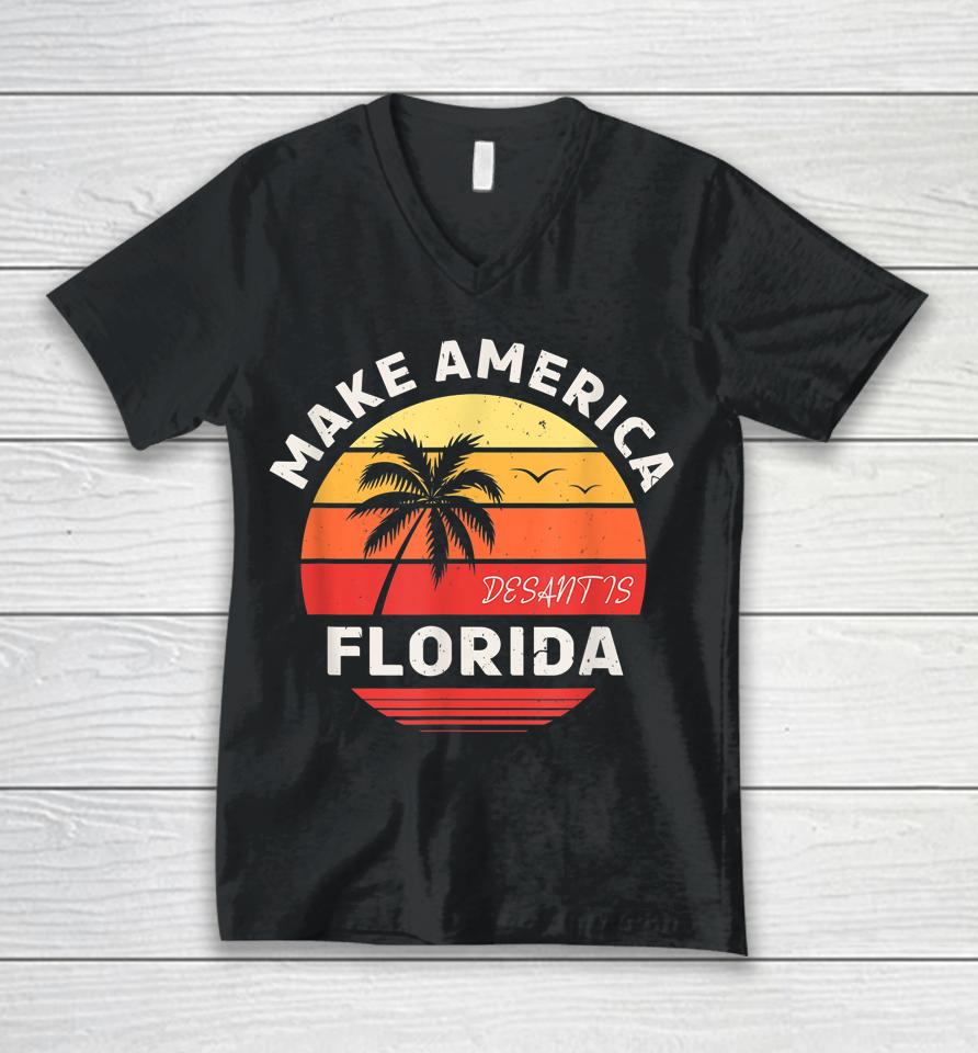 Desantis 2024 Make America Florida Unisex V-Neck T-Shirt