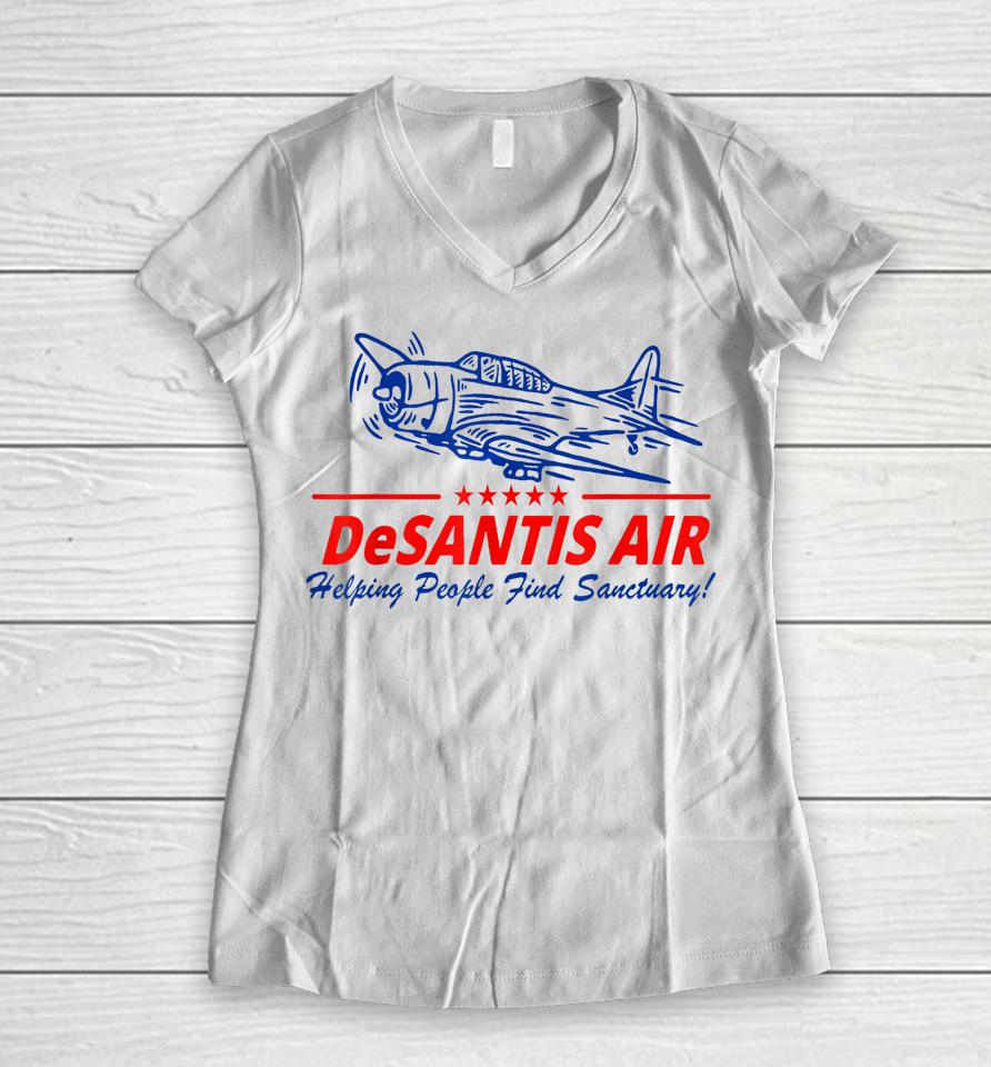 Desantis Air Border Relocation Services Women V-Neck T-Shirt