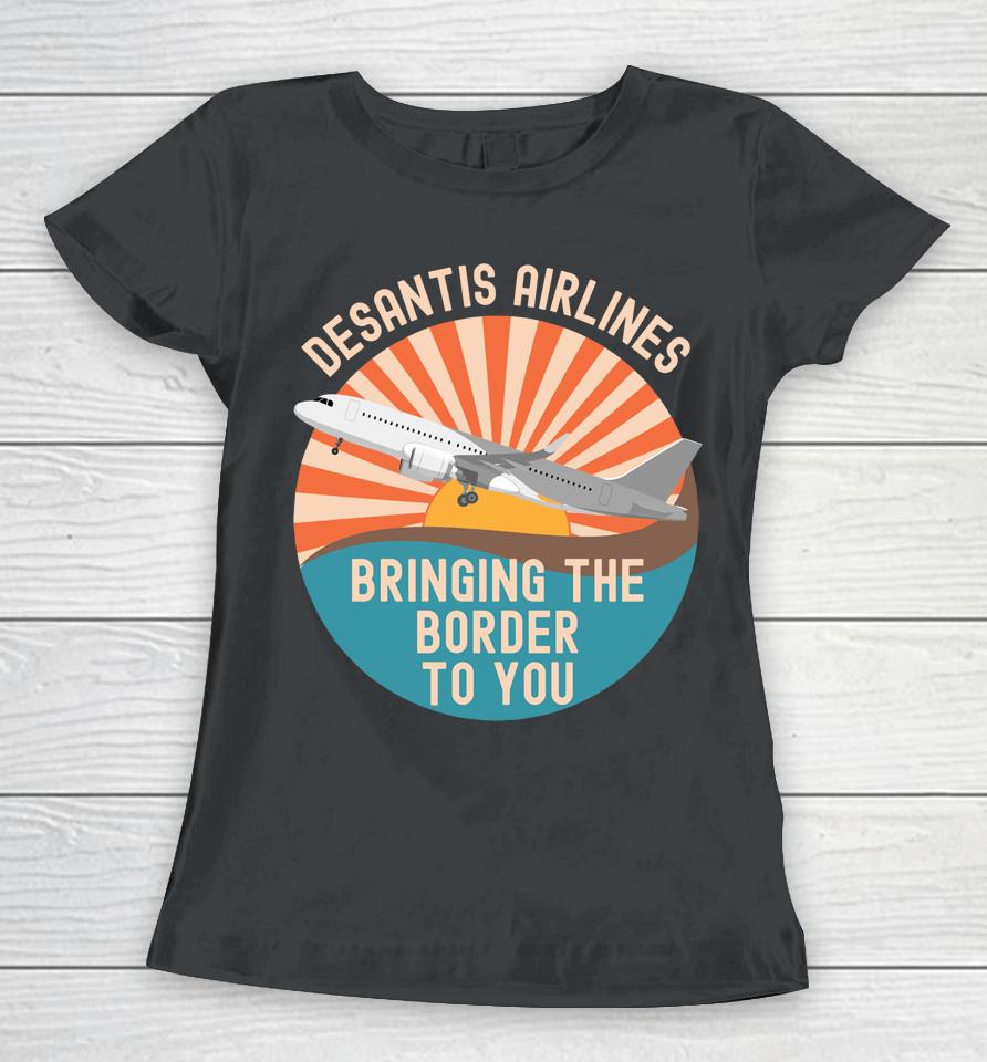 Desantis Airlines Marthas Vineyard Meme 2022 Political Funny Women T-Shirt