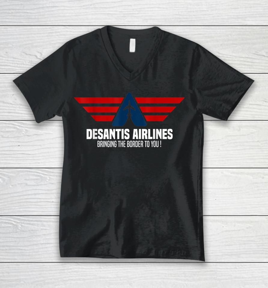 Desantis Airlines Political Desantis Unisex V-Neck T-Shirt