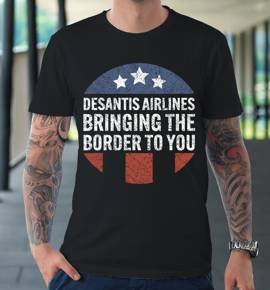 Desantis Airlines Retro Vintage Usa Flag Premium T-Shirt