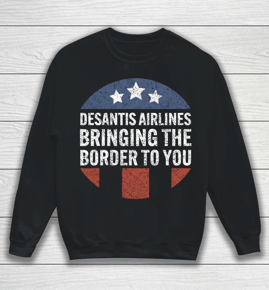 Desantis Airlines Retro Vintage Usa Flag Sweatshirt
