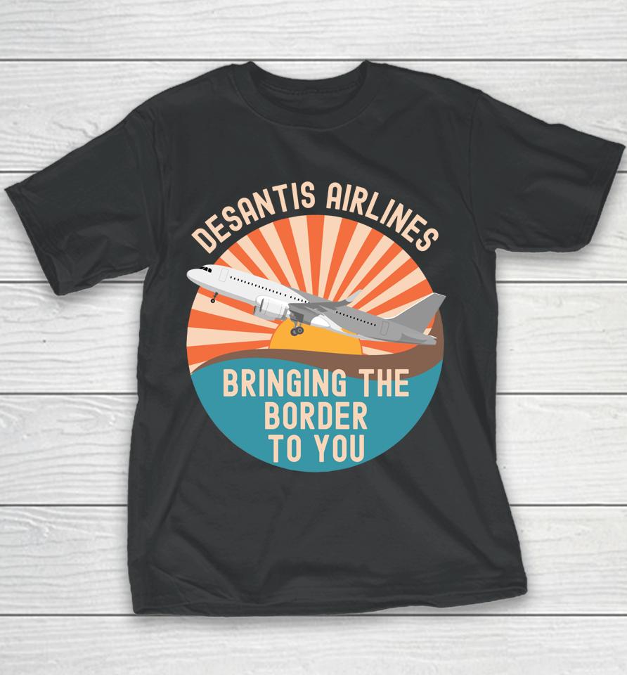 Desantis Airlines Shirt Marthas Vineyard Politics Funny Meme Youth T-Shirt