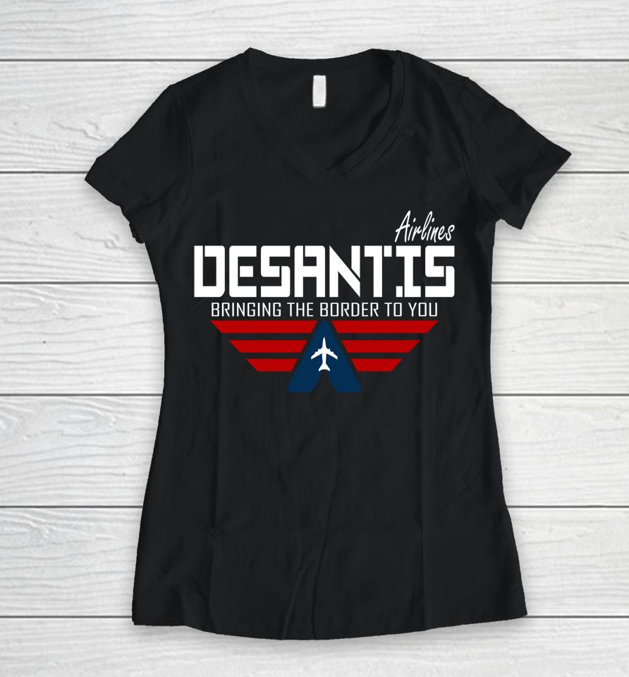 Desantis Airlines Women V-Neck T-Shirt