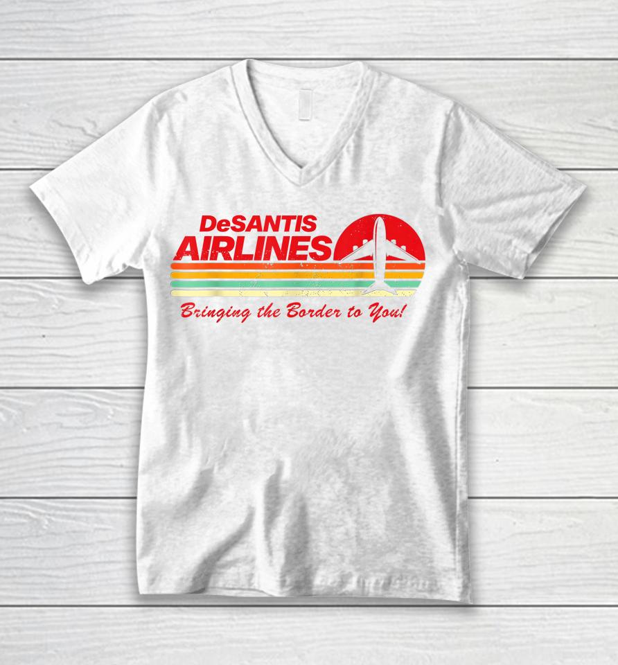 Desantis Airlines Vintage Unisex V-Neck T-Shirt