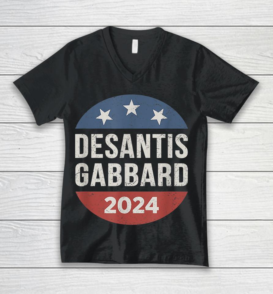 Desantis Gabbard 2024 President Election Republican Ticket Unisex V-Neck T-Shirt