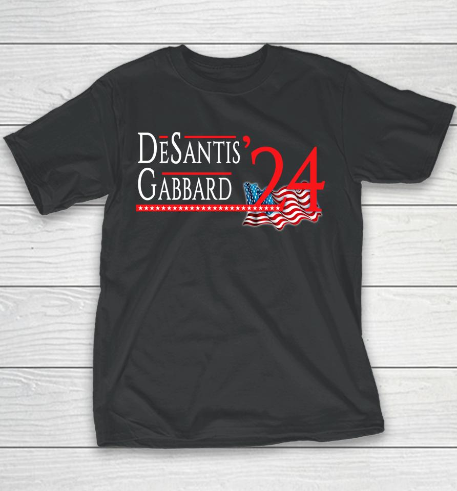 Desantis Gabbard 2024 President Election Republican Ticket Youth T-Shirt