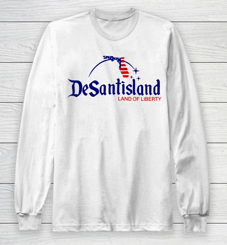 Desantisland Land State Of Liberty Florida Map Patriotic Long Sleeve T-Shirt