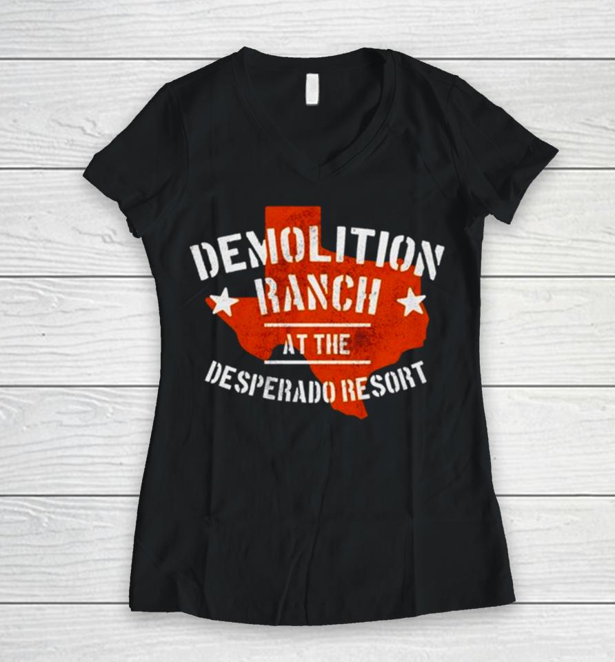 Desperado Ranch At The Desperado Resort Texas Map Women V-Neck T-Shirt