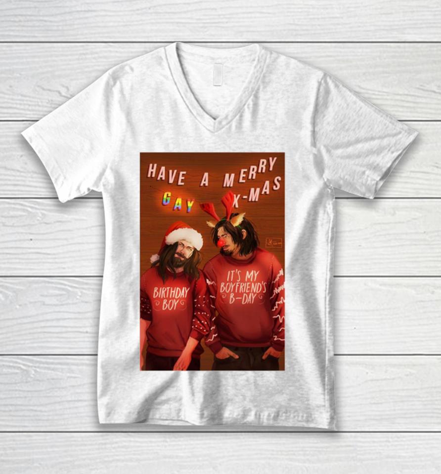 Desus Christmas Daryl &Amp; Jesus The Walking Dead Unisex V-Neck T-Shirt