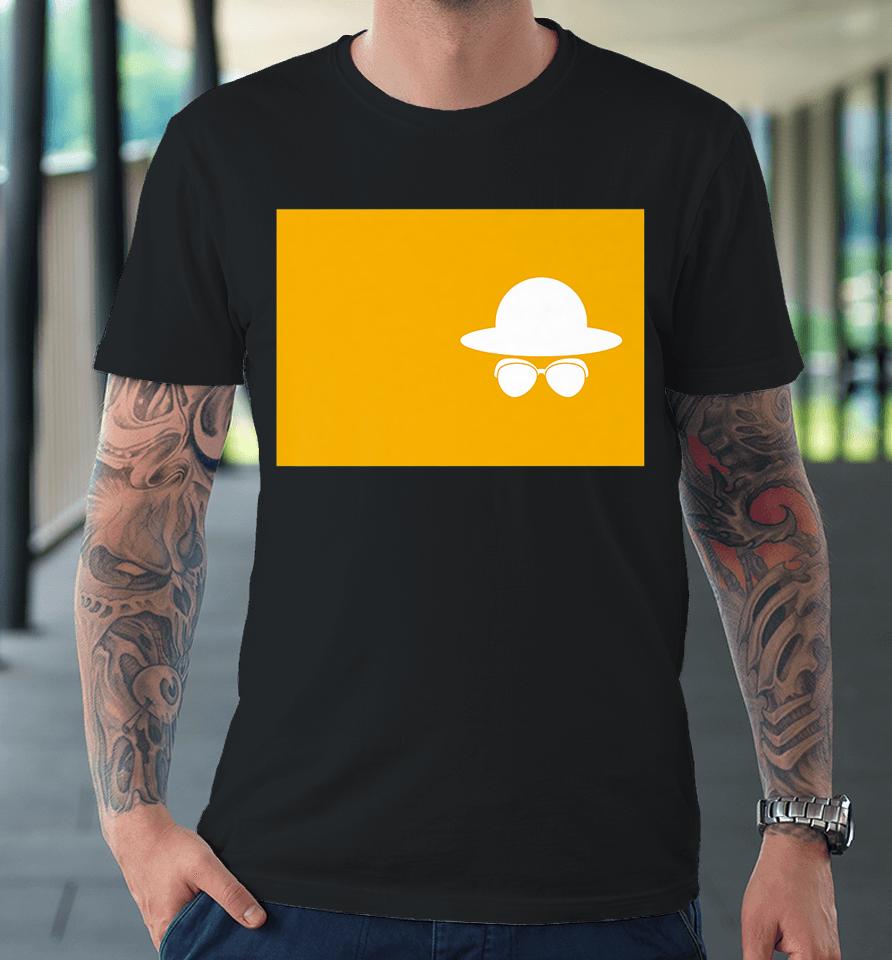 Detective Hat &Amp; Glasses On Color Block Premium T-Shirt