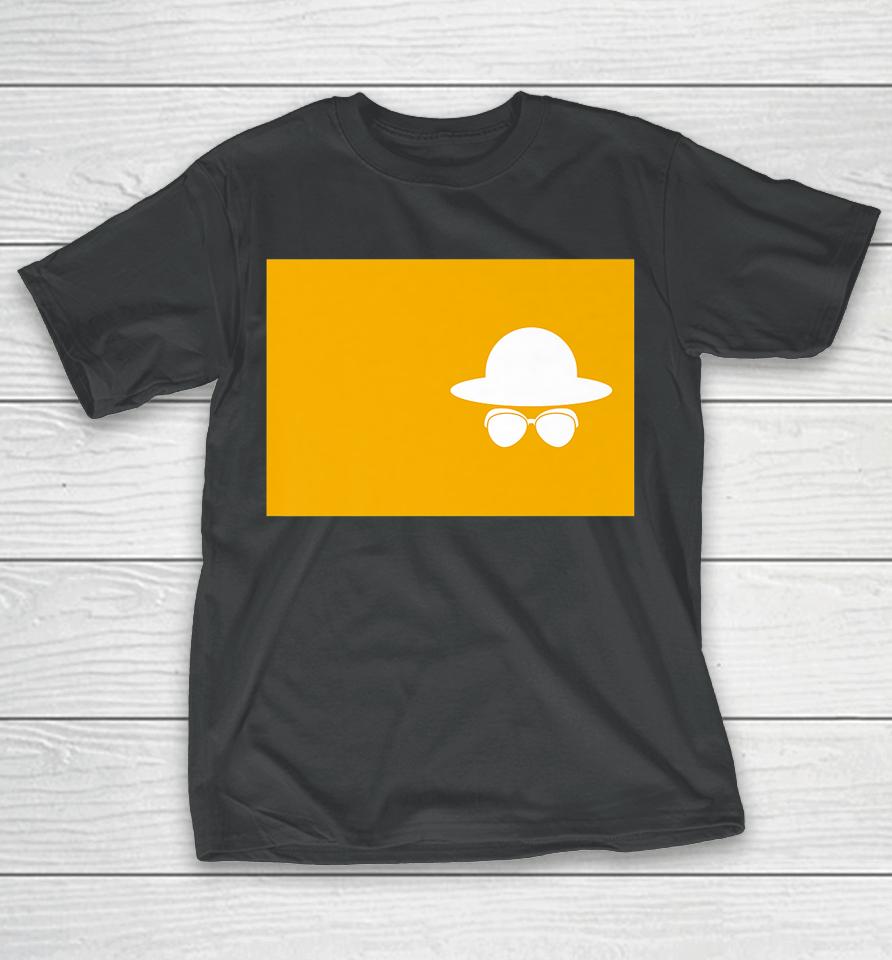Detective Hat &Amp; Glasses On Color Block T-Shirt