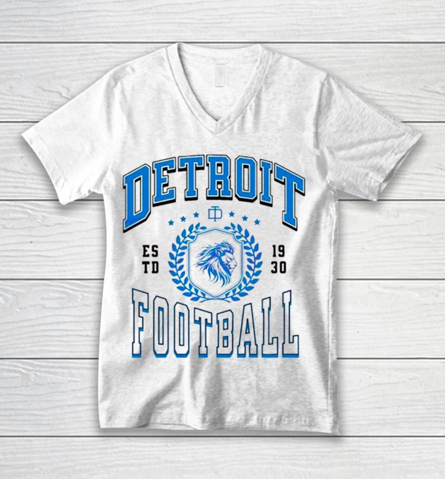 Detroit Football Estd 1930 Game Day Unisex V-Neck T-Shirt