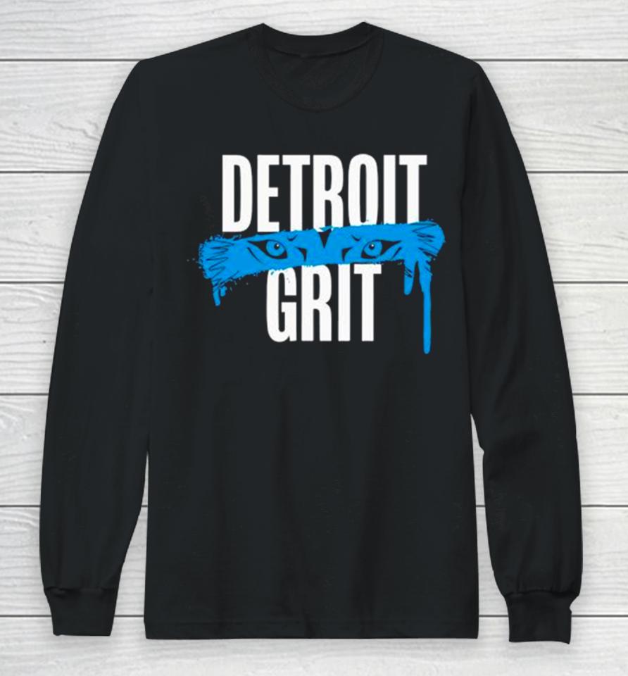 Detroit Grit Eyes Cool Lions Football Long Sleeve T-Shirt