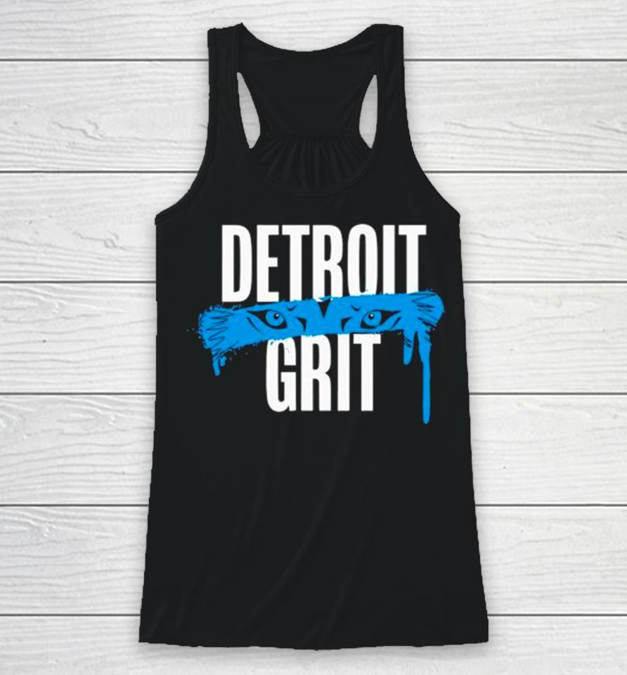 Detroit Grit Eyes Cool Lions Football Racerback Tank