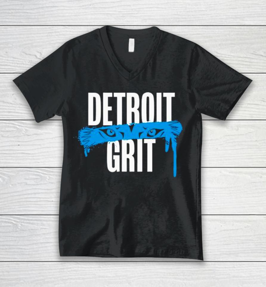 Detroit Grit Eyes Cool Lions Football Unisex V-Neck T-Shirt