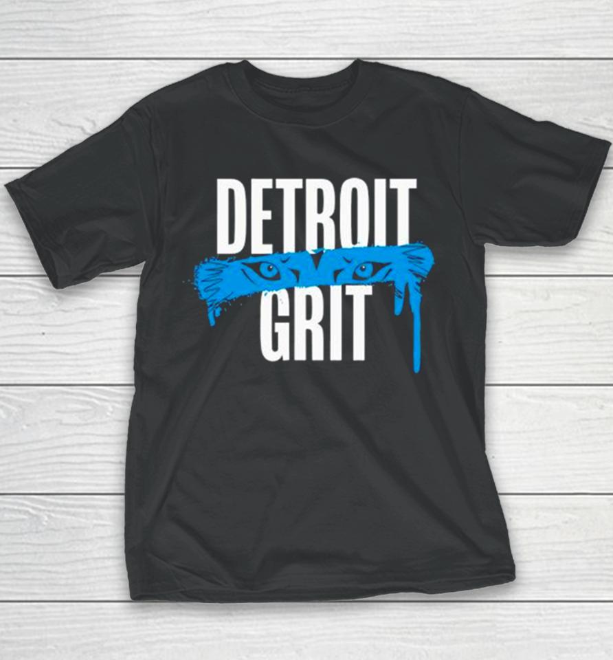 Detroit Grit Eyes Cool Lions Football Youth T-Shirt