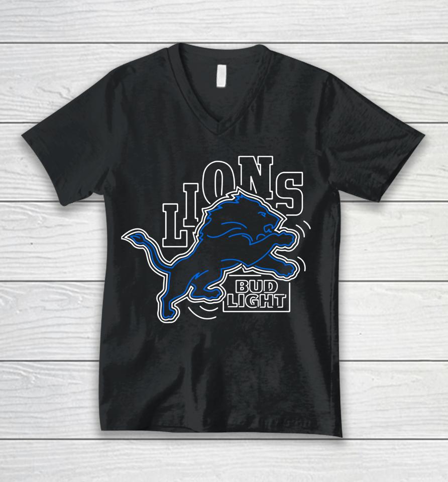 Detroit Lions 2022 Nfl Bud Light Unisex V-Neck T-Shirt