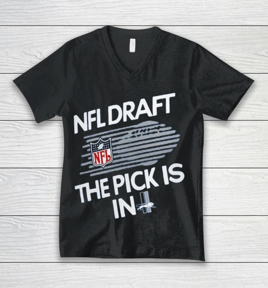Detroit Lions 2024 Team Draft The Pick Is In Tri Blend Unisex V-Neck T-Shirt