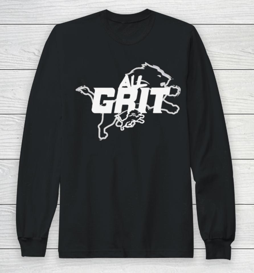 Detroit Lions All Grit Super Logo Long Sleeve T-Shirt