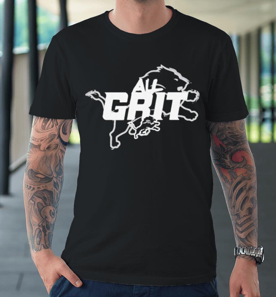 Detroit Lions All Grit Super Logo Premium T-Shirt