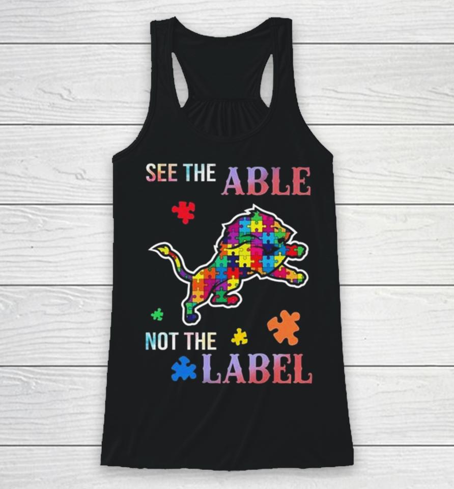Detroit Lions Autism Awareness See The Able Not The Label Racerback Tank