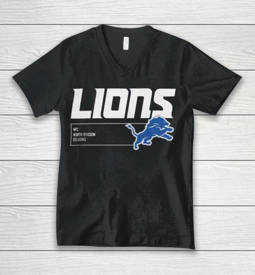 Detroit Lions Blue Division Essential Unisex V-Neck T-Shirt
