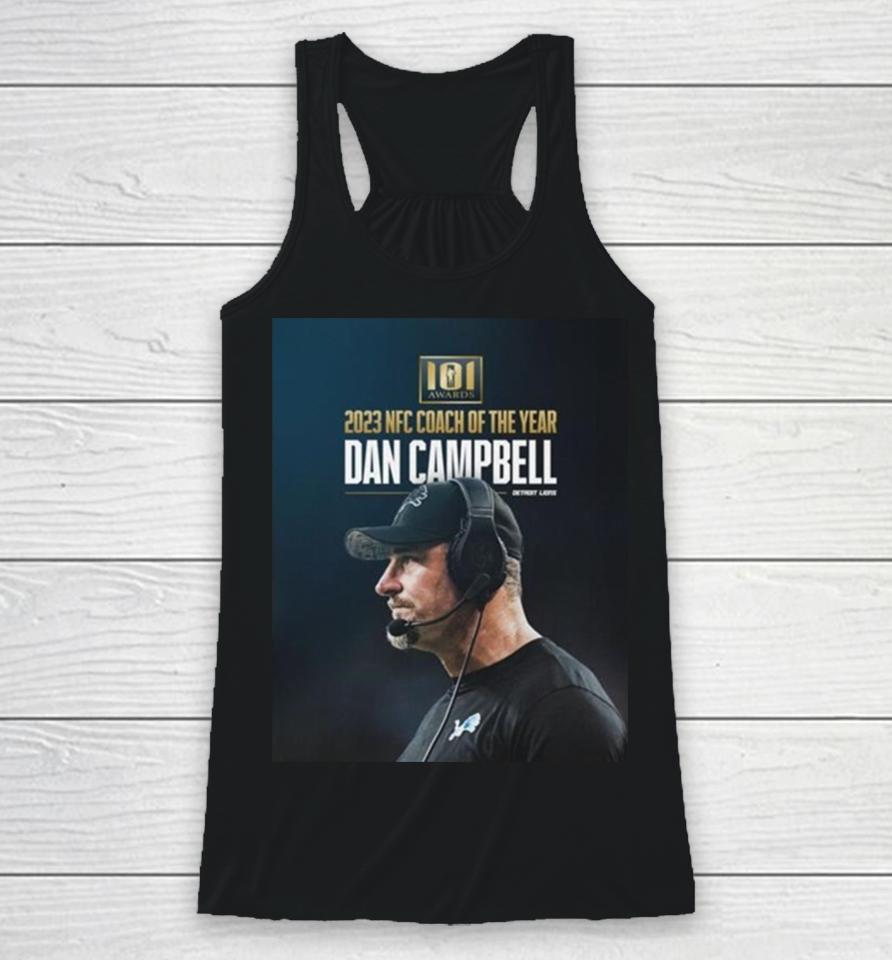 Detroit Lions Dan Campbell 101 Awards 2023 Nfc Coach Of The Year Racerback Tank