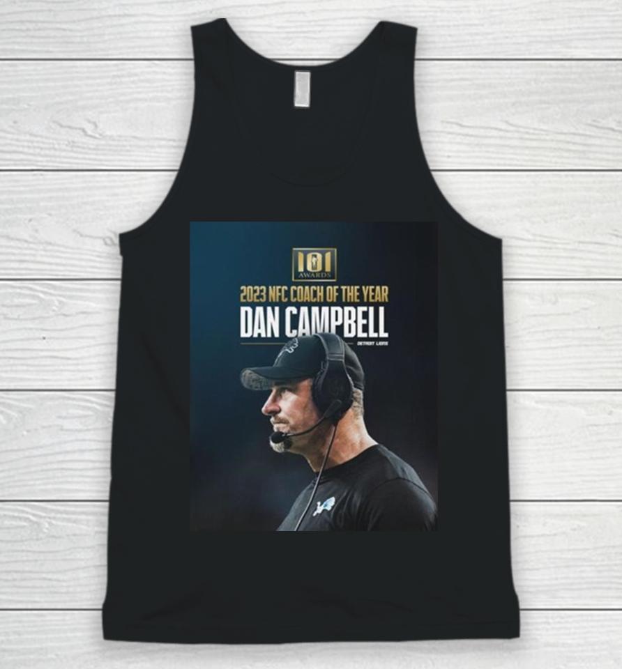 Detroit Lions Dan Campbell 101 Awards 2023 Nfc Coach Of The Year Unisex Tank Top