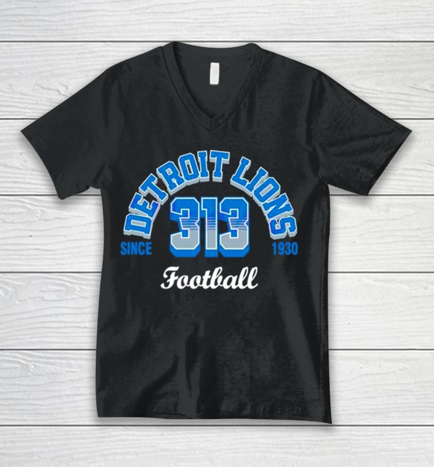 Detroit Lions Football 313 Since 1930 Classic Unisex V-Neck T-Shirt