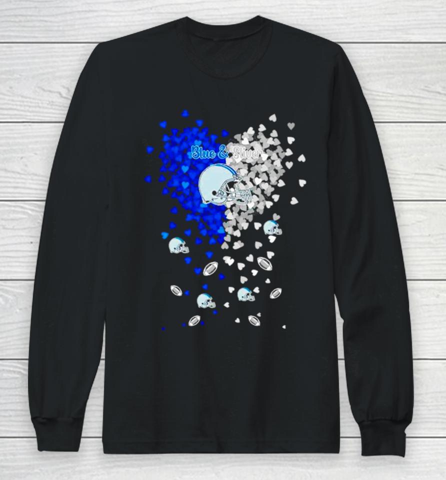 Detroit Lions Football Silver And Blue In My Heart Long Sleeve T-Shirt