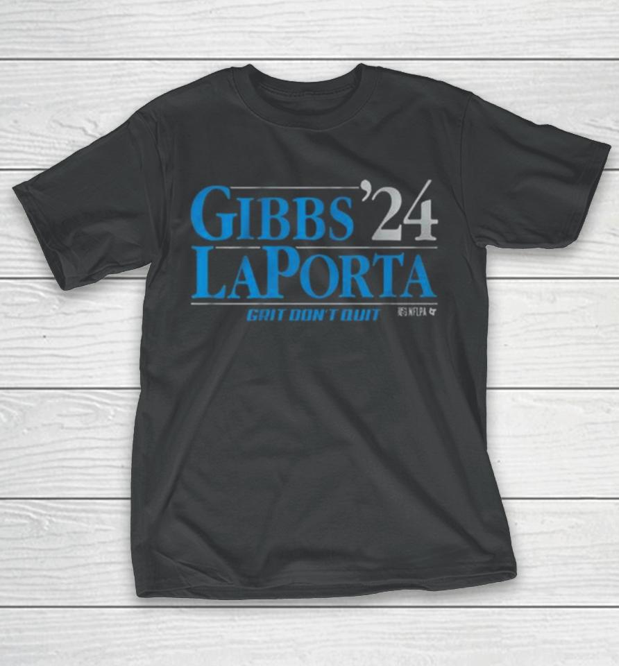 Detroit Lions Gibbs Laporta ’24 Grit Don’t Quit T-Shirt