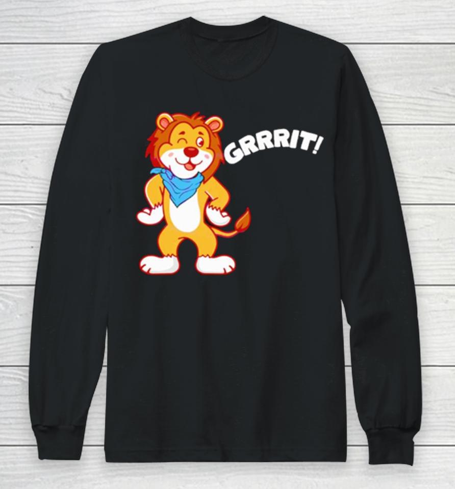 Detroit Lions Grit Mascot Cartoon Long Sleeve T-Shirt