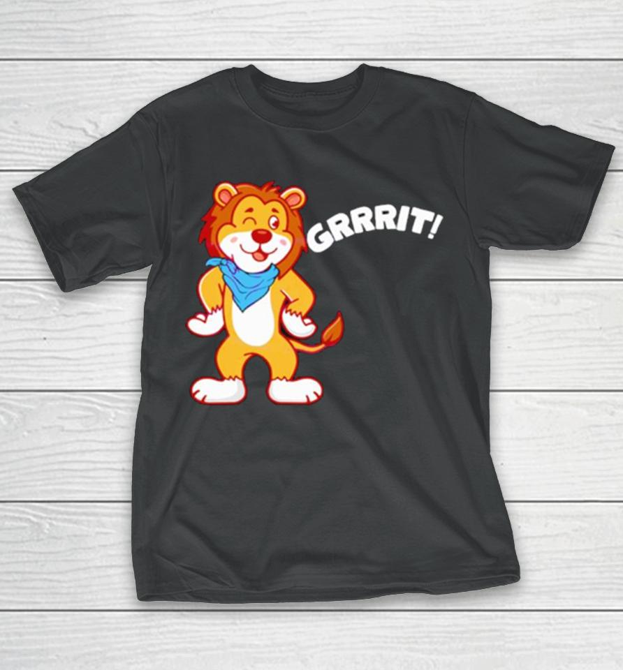 Detroit Lions Grit Mascot Cartoon T-Shirt