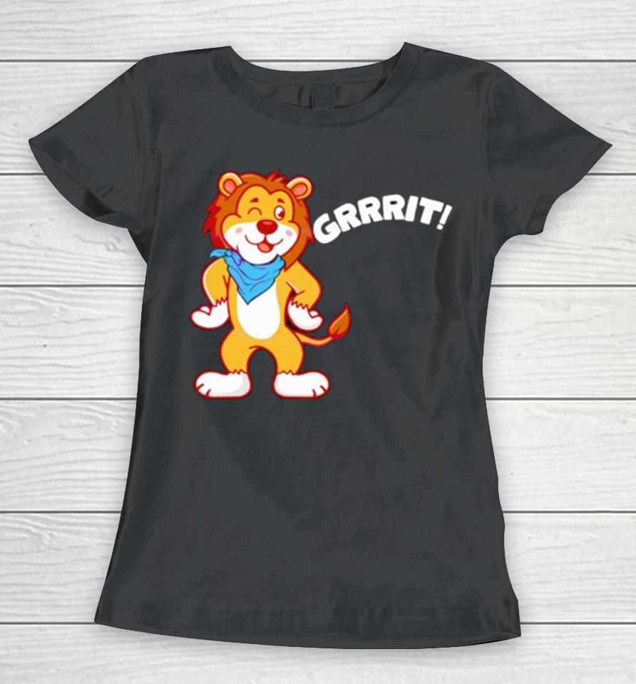 Detroit Lions Grit Mascot Cartoon Women T-Shirt