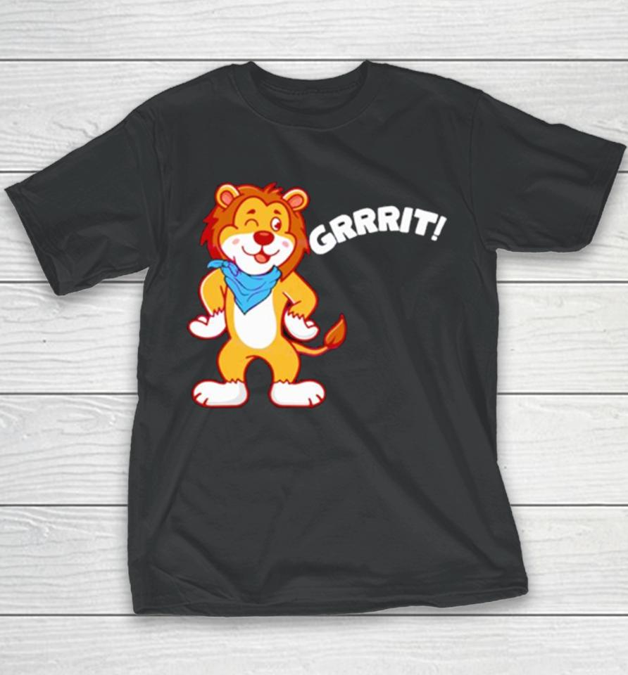 Detroit Lions Grit Mascot Cartoon Youth T-Shirt