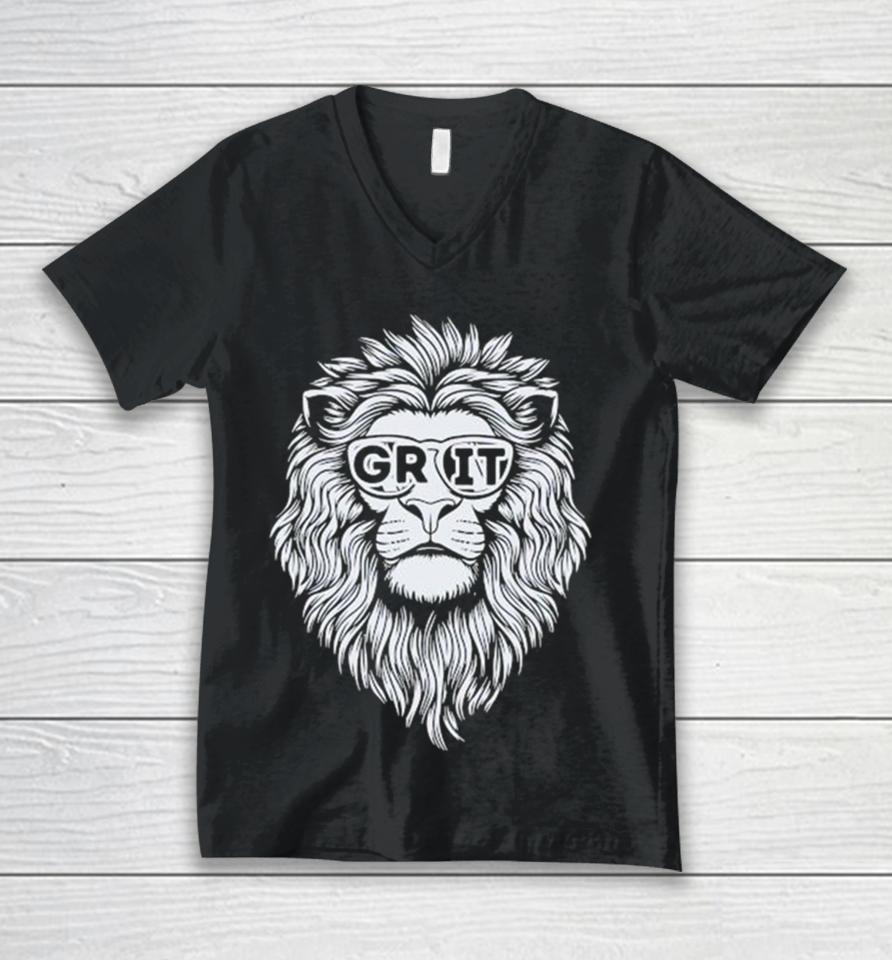 Detroit Lions Grit Sunglasses Unisex V-Neck T-Shirt