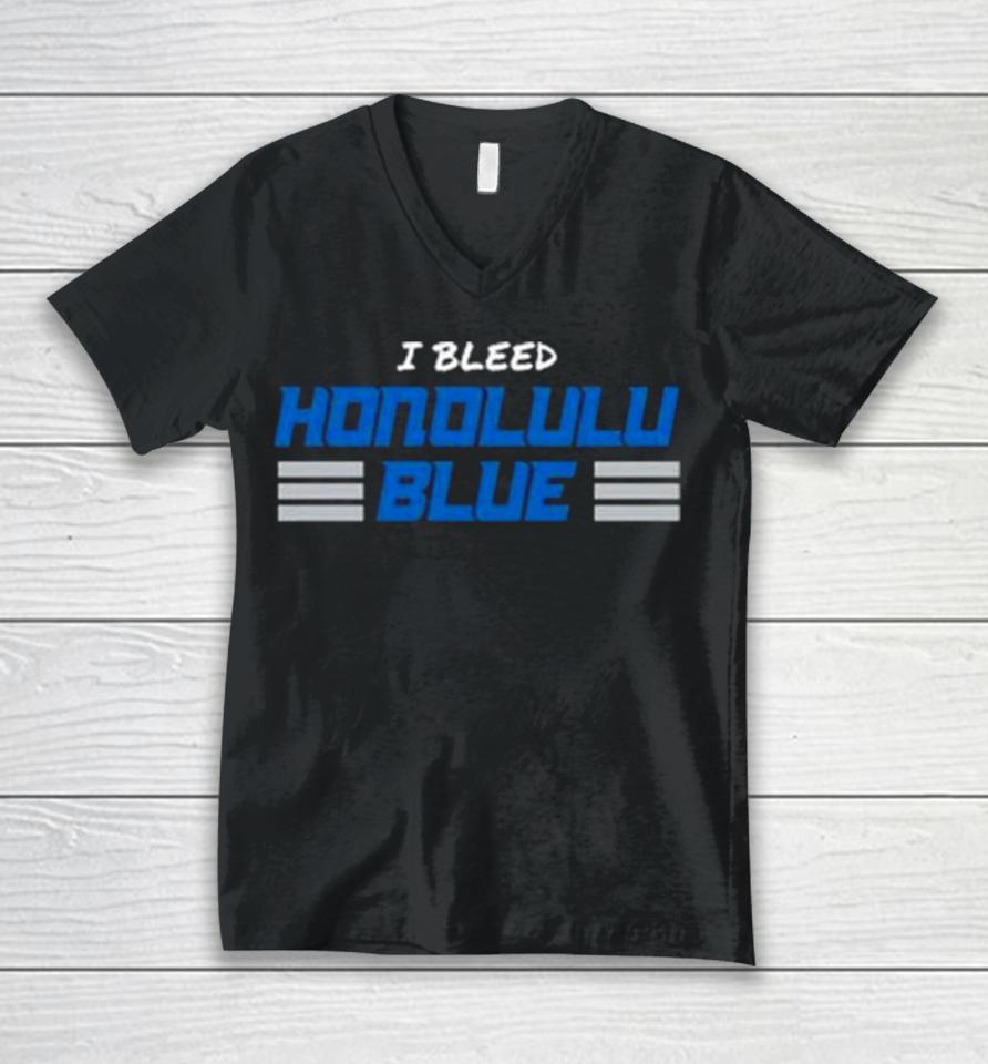 Detroit Lions I Bleed Honolulu Blue Unisex V-Neck T-Shirt