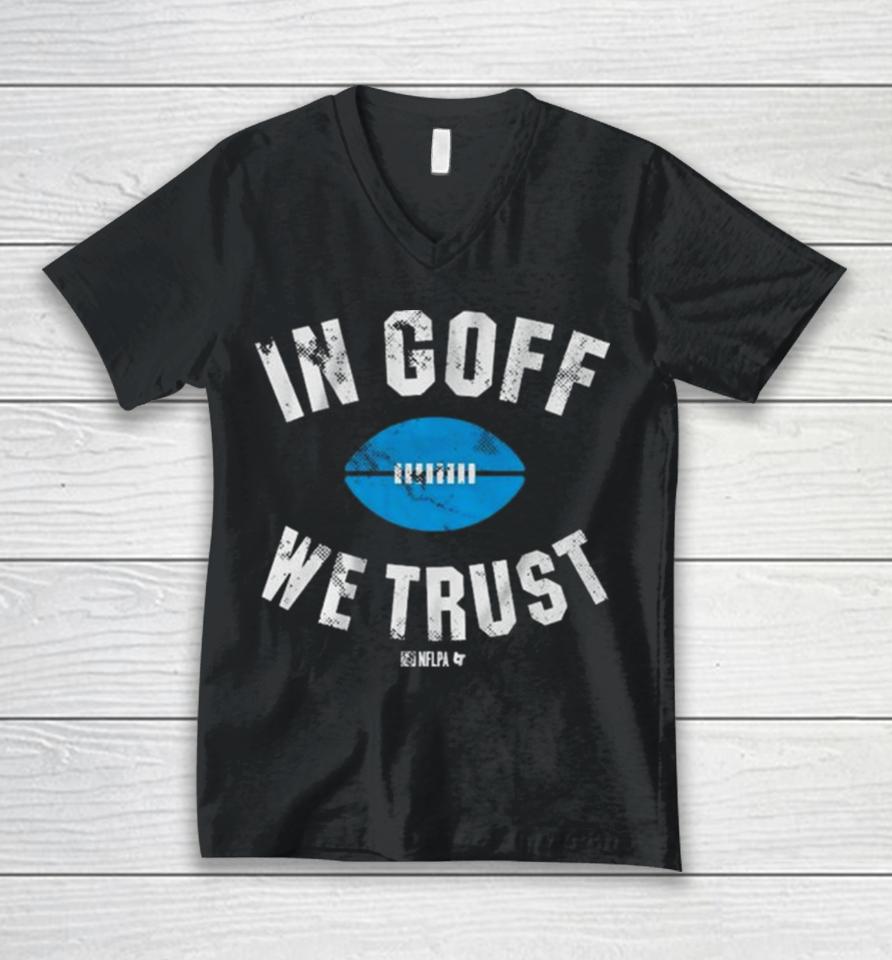 Detroit Lions In Jared Goff We Trust Unisex V-Neck T-Shirt