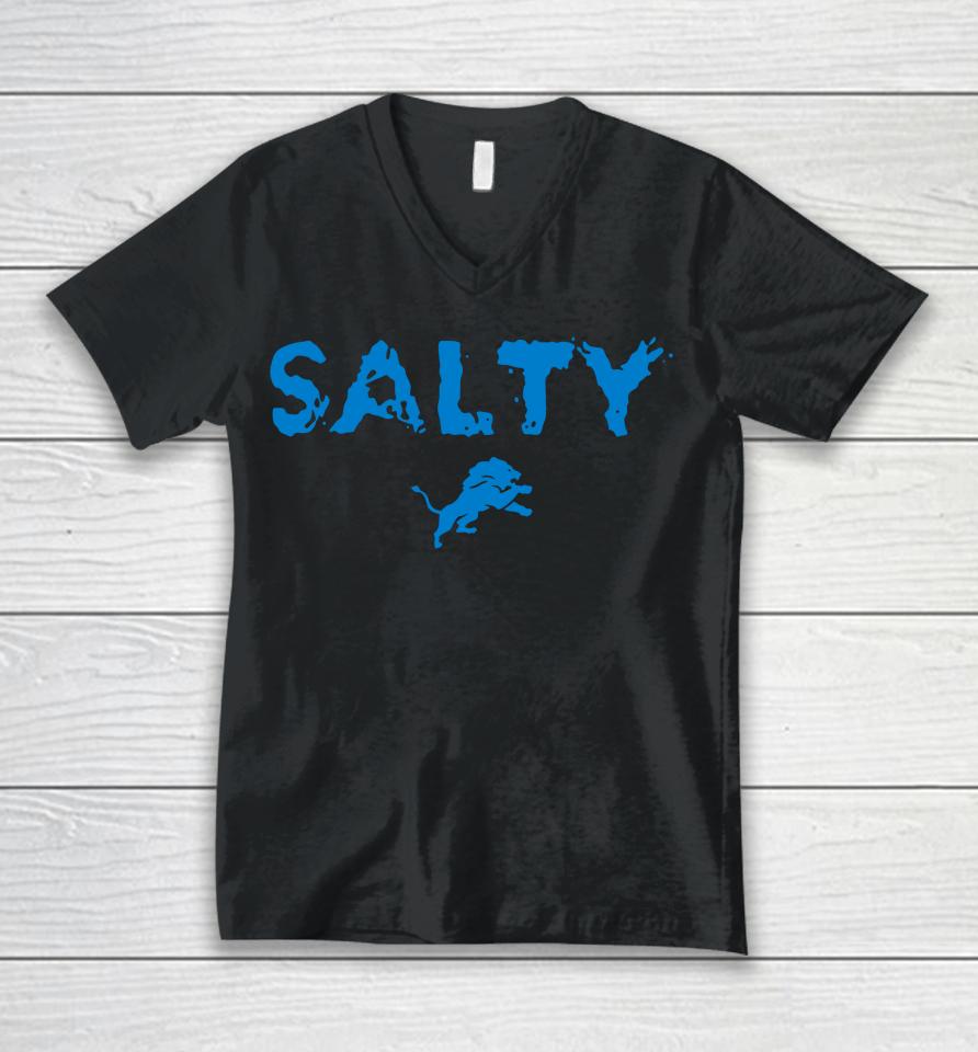 Detroit Lions Jared Goff Salty Unisex V-Neck T-Shirt