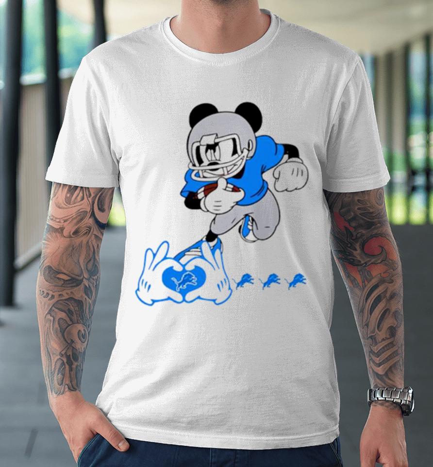 Detroit Lions Mickey Love Nfl Cartoon Football Premium T-Shirt