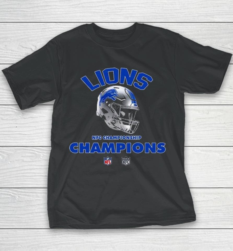 Detroit Lions Nfc Championship Season 2023 2024 Nfl Super Bowl Lvii Merchandise Helmet Winners Fan Gifts Merchandise Youth T-Shirt