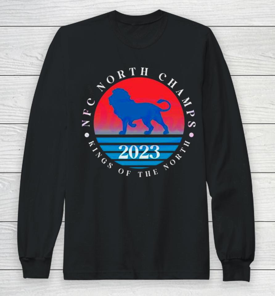 Detroit Lions Nfc North Champs Kings Of The North 2023 Vintage Long Sleeve T-Shirt