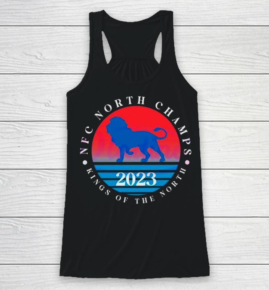 Detroit Lions Nfc North Champs Kings Of The North 2023 Vintage Racerback Tank