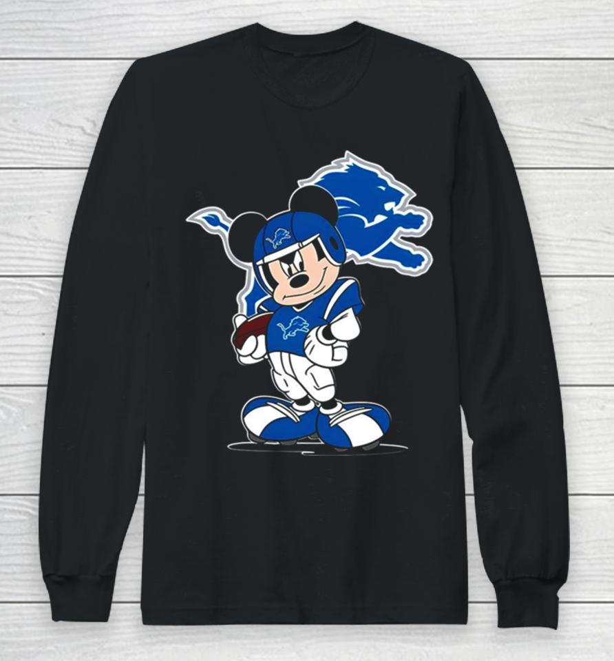 Detroit Lions Nfl Mickey Mouse Fan Long Sleeve T-Shirt