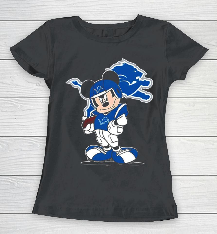 Detroit Lions Nfl Mickey Mouse Fan Women T-Shirt