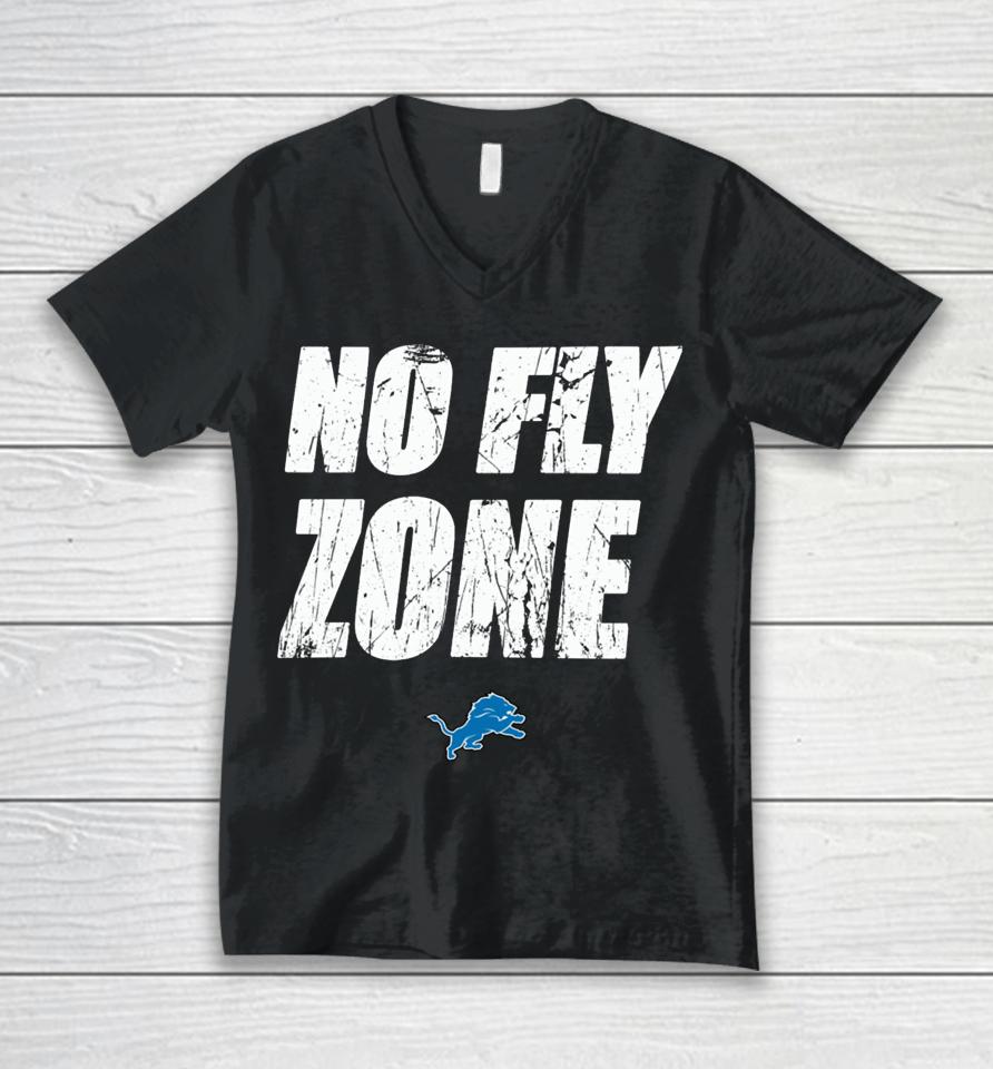 Detroit Lions No Fly Zone Unisex V-Neck T-Shirt