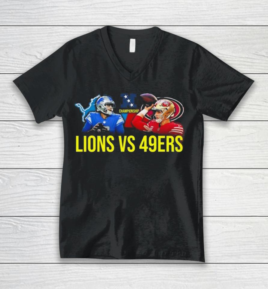 Detroit Lions Vs. San Francisco 49Ers Nfc Championship 2024 Unisex V-Neck T-Shirt
